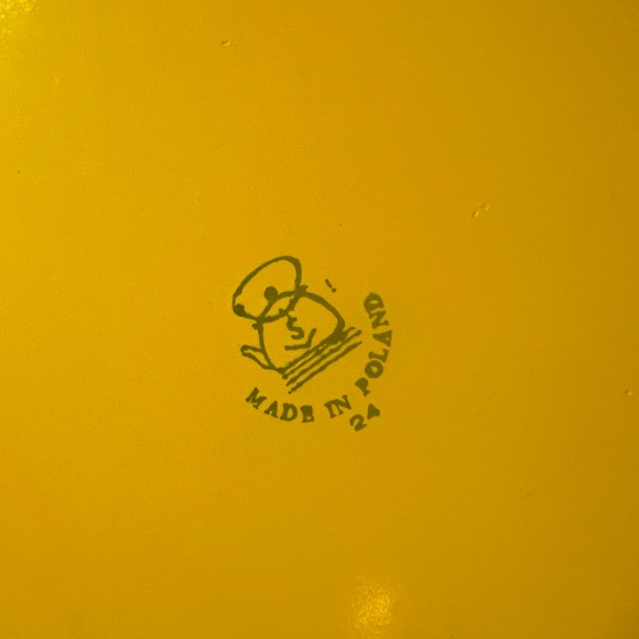 Enamel Ware Huta Silesia Made in Poland bright Yellow 10” Skillet Pan Vintage - Picture 3 of 7